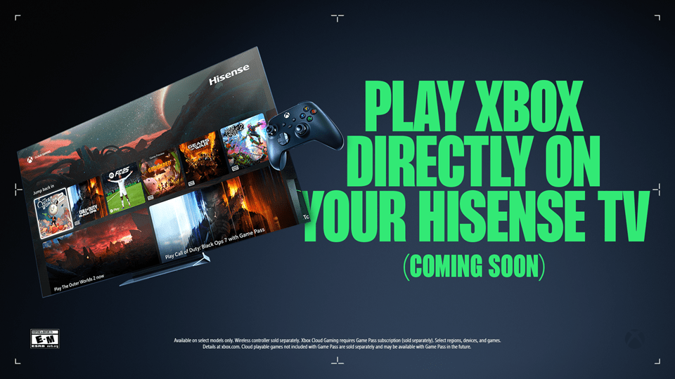 Xbox Cloud Gaming coming to Hisense&nbsp;TVs
